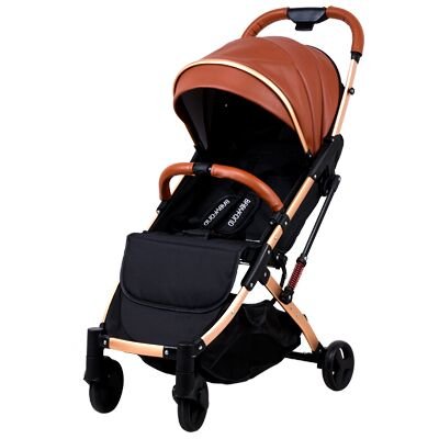 Babyfond 5.8 kg Portable Light Carriage Newborn Baby Stroller - brown PU image