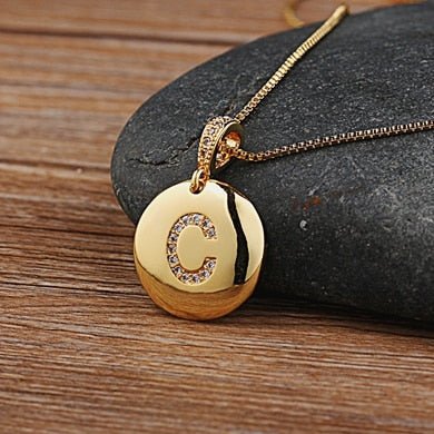 Top Quality Personalized Gold Letters Women and Girls Initial Letter Necklace - C image