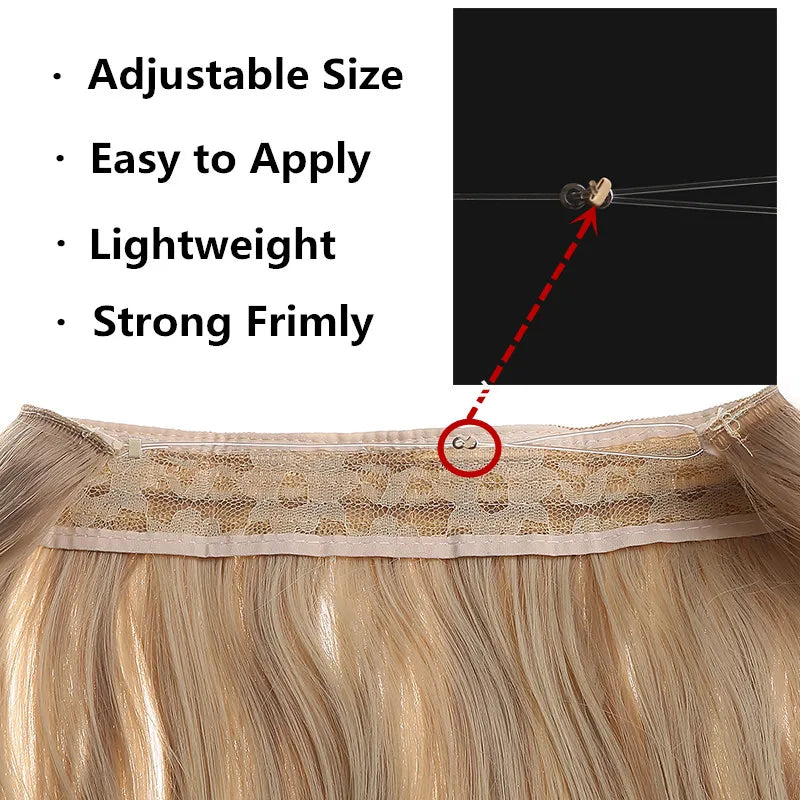 SARLA Halo Invisible Wire Synthetic Hair Extension-No Clip image 18