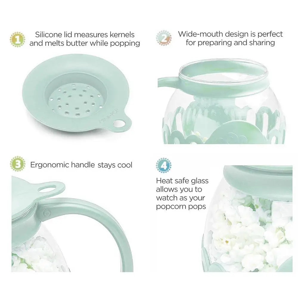 High Boron Glass Popcorn Maker Jar 2.13L | Homemade Microwave Popcorn Air | Popcorn Popper Snack | Popcorn Self-Popping Kettle image 13