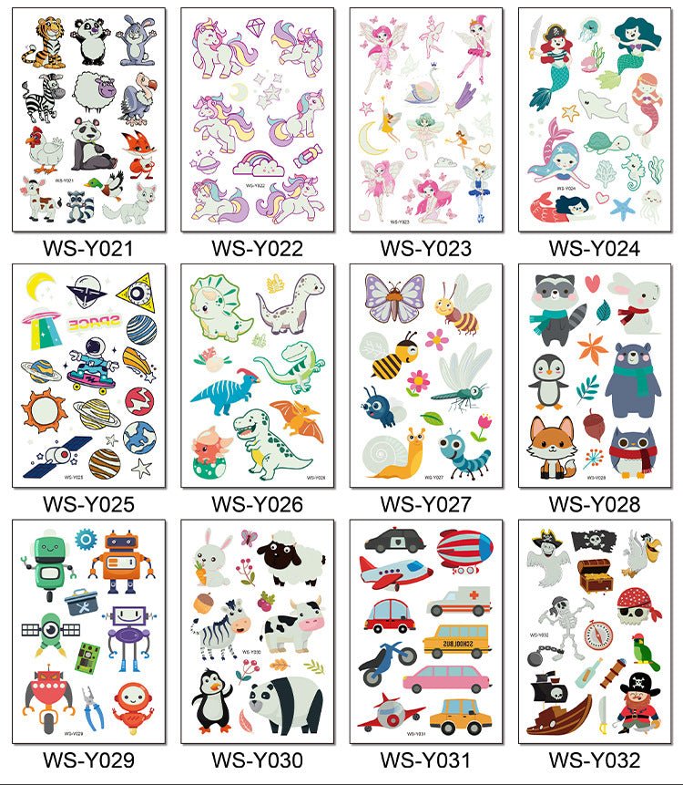 Luminous Temporary Fake Tattoos Glow Paste Mermaid Tattoo Stickers for Children Body Art image 1