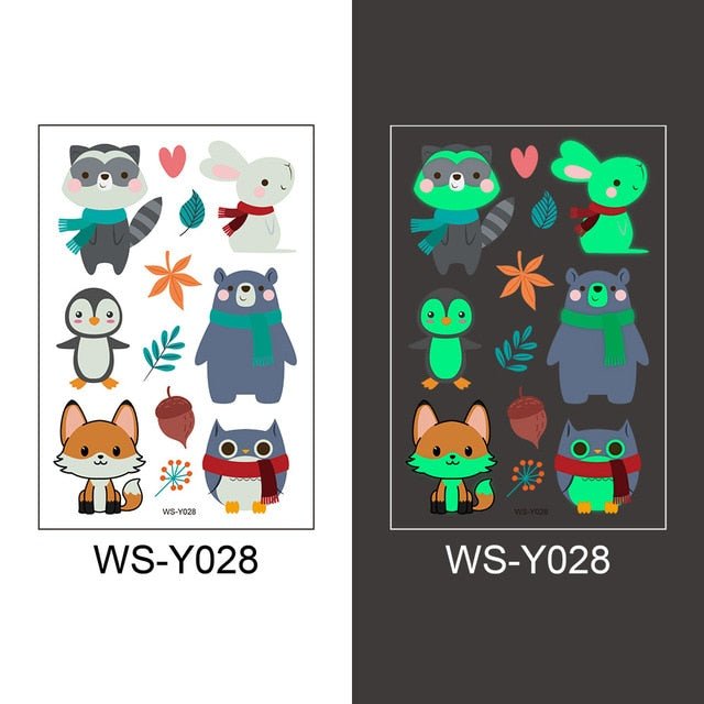 Luminous Temporary Fake Tattoos Glow Paste Mermaid Tattoo Stickers for Children Body Art - NO.8 image