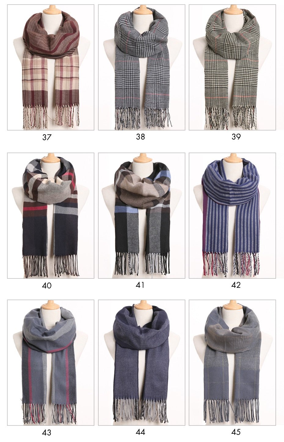 VIANOSI Plaid Winter Scarf for Women | Warm Foulard Solid Scarves | Casual Cashmere Scarfs image 18