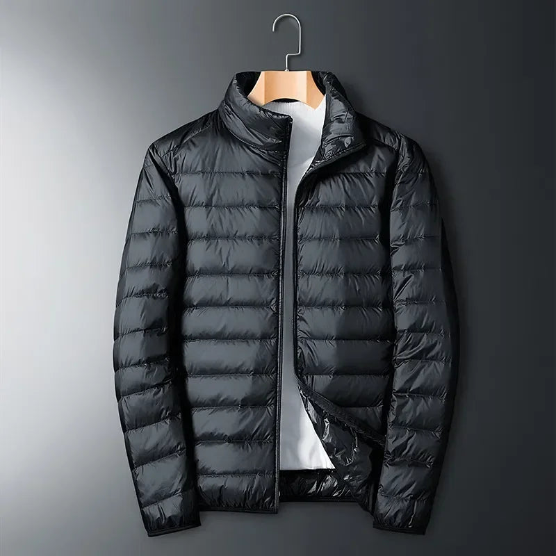 Ultra-Light Waterproof White Duck Down Jacket for Men | Casual & Portable Outdoor Winter Coat - black, 5XL image