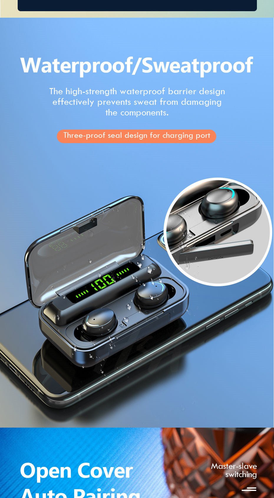 Waterproof Wireless Bluetooth Earphones With Microphone and Charging Box For iOS Android image 17