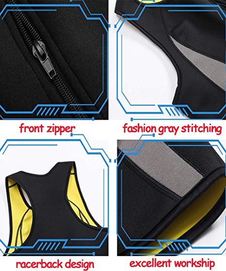 Men Neoprene Sauna Suit Hot Body Shaper Corset for Weight Loss with Zipper Waist Trainer Vest Tank Top Workout Shirt image 14