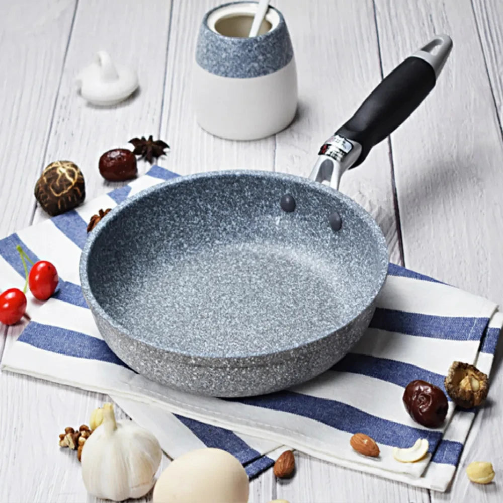 Durable Stone Frying Pan28/26/24/20cm Wok | Non-stick Pan Skillet Cauldron Induction Cooker Pans | Pancake Egg Gas Stove image 1