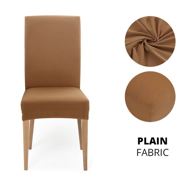 Elegant Jacquard Spandex Dining Chair Cover ‚Äì Stretch Fit for Weddings & Events - Style 3 brown, 2 pcs image