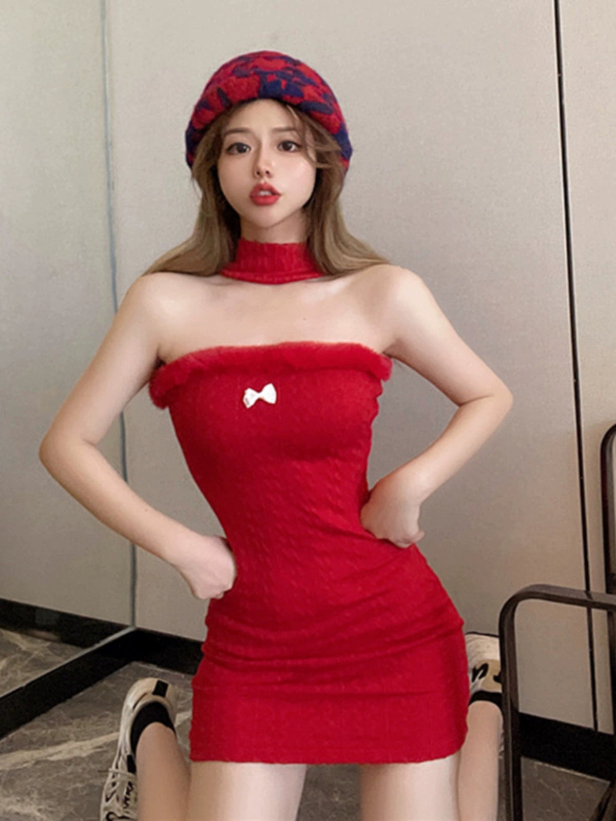 Autumn Winter Sexy Halterneck Dress – Women’s Tight Nightclub Party Wear image 3