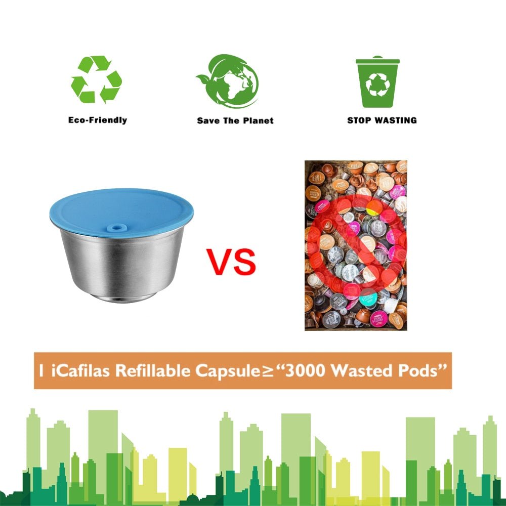 icafilas Reusable Dolce Gusto Capsule Silicone Cover Dolci Gusto Coffee Machine Refillable STAINLESS STEEL Plastic Coffee Pod image 7