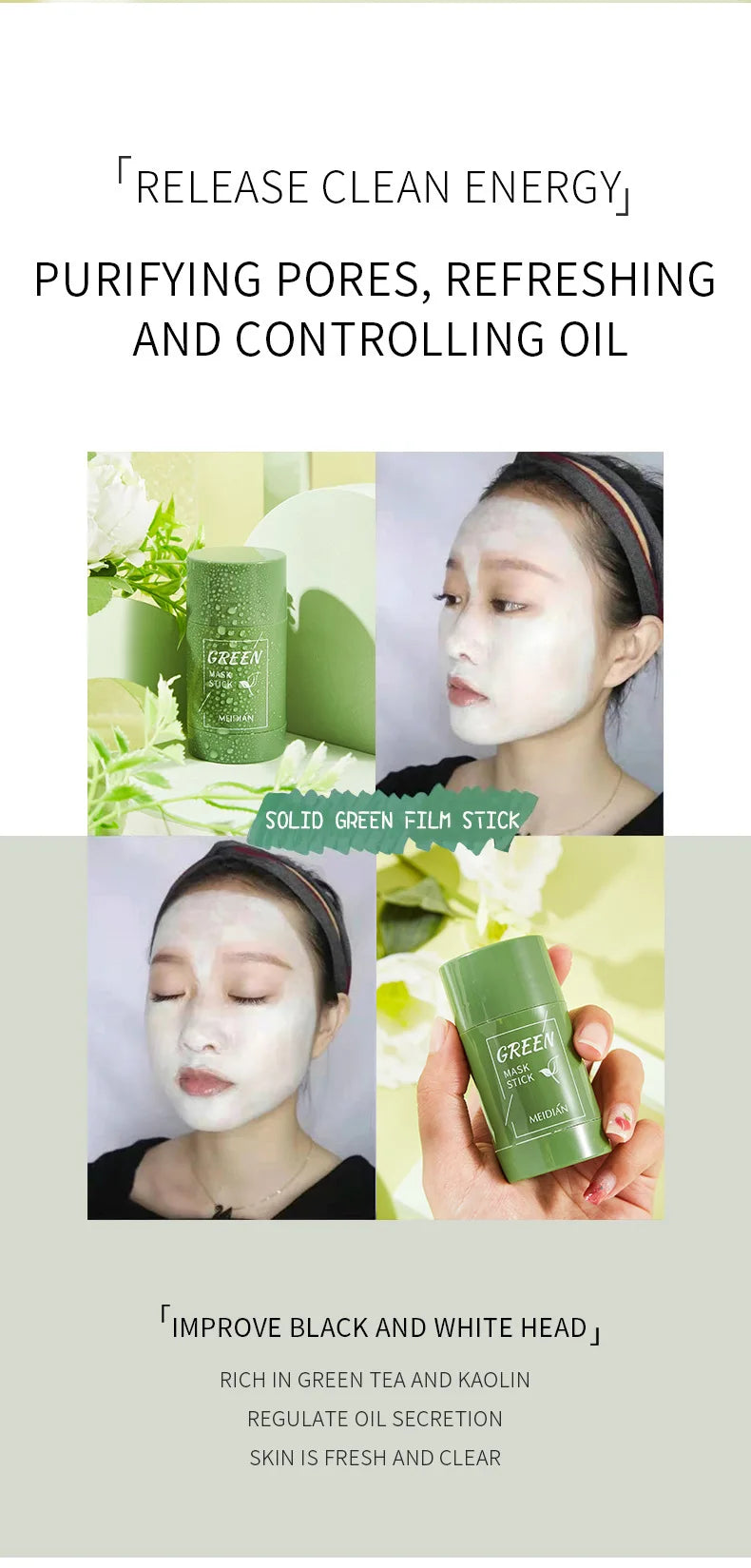 40g Cleansing Green Tea Bar Mask | Cleansing Mud Bar Mask Oil Control | Anti Acne Eggplant Skin Care Whitening Shrinkage Pore image 13