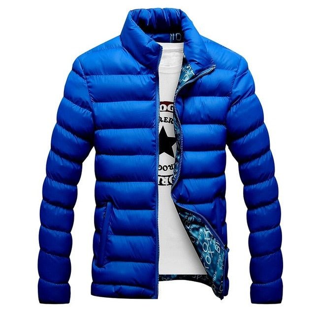 New Winter Jackets | Men Autumn Winter Warm Outwear Brand | Slim Mens Coats Casual Windbreaker | Quilted Jackets Men - Blue, L image