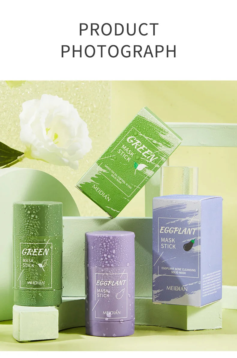 40g Cleansing Green Tea Bar Mask | Cleansing Mud Bar Mask Oil Control | Anti Acne Eggplant Skin Care Whitening Shrinkage Pore image 22