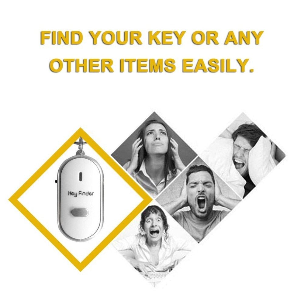 LED Whistle Key Finder Flashing Beeping Sound Control Alarm Anti-Lost Key Locator Finder Tracker with Key Ring image 7