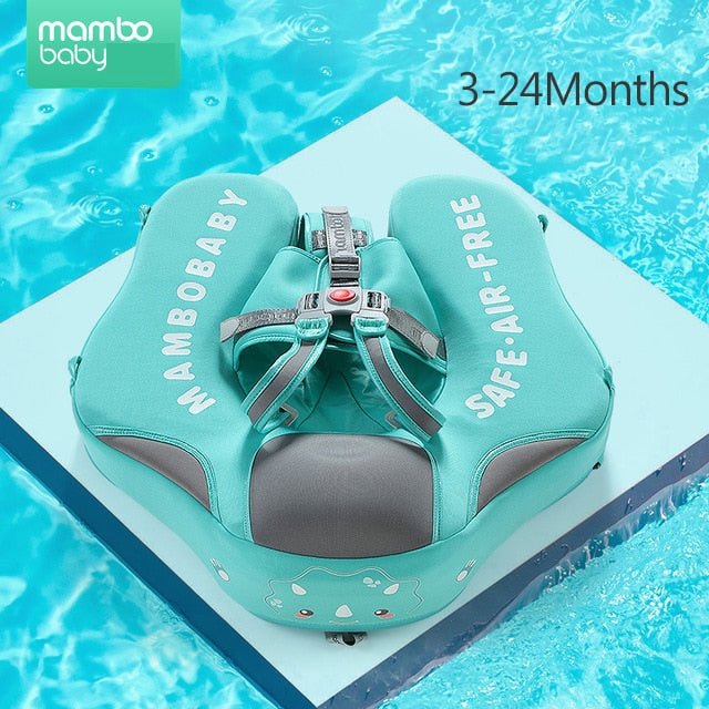 Solid Non-inflatable Baby Swimming Ring Float Swim Trainer Sunshade - Widen green image