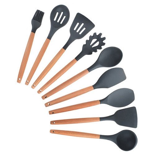 Heat Resistant Non-Stick Silicone Kitchenware Cooking Utensils Set With Storage Box Tools image 48