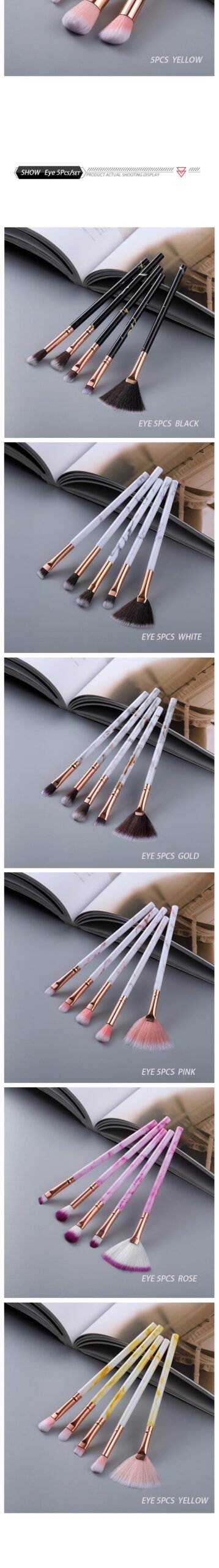 15Pcs Cosmetic Powder Eye Shadow Foundation Makeup Brushes Tool Set image 19