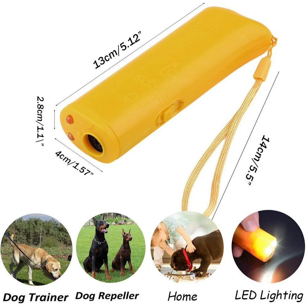 3-in-1 Ultrasonic Dog Repeller & Trainer - Anti-Bark Device with Flashlight for Outdoor Training image 5