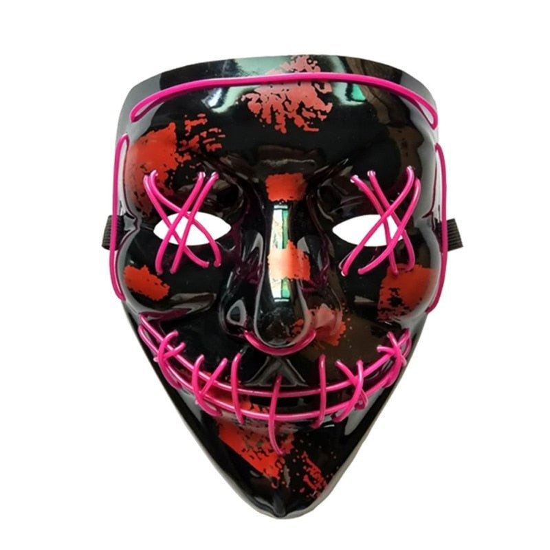 Halloween LED Purge Mascara Costume DJ Party Light Up Glow In Dark Masks image 17
