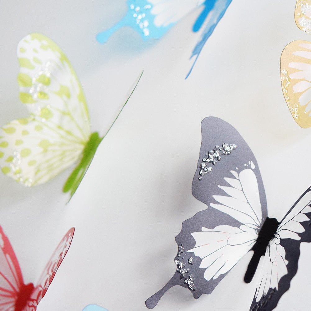 18pcs/lot 3d Effect Crystal Butterfly Wall Sticker For Kids Room image 6