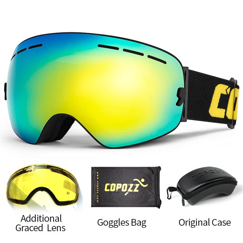 COPOZZ Anti Fog Snowboard Ski Goggles Mask image