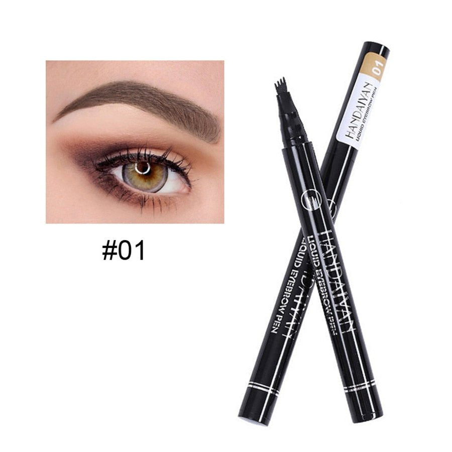 5 Colors Waterproof Eyebrow Tattoo Pencil Cosmetic | Long Lasting Natural Dark Brown Liquid Eye Brow Pencil image 15