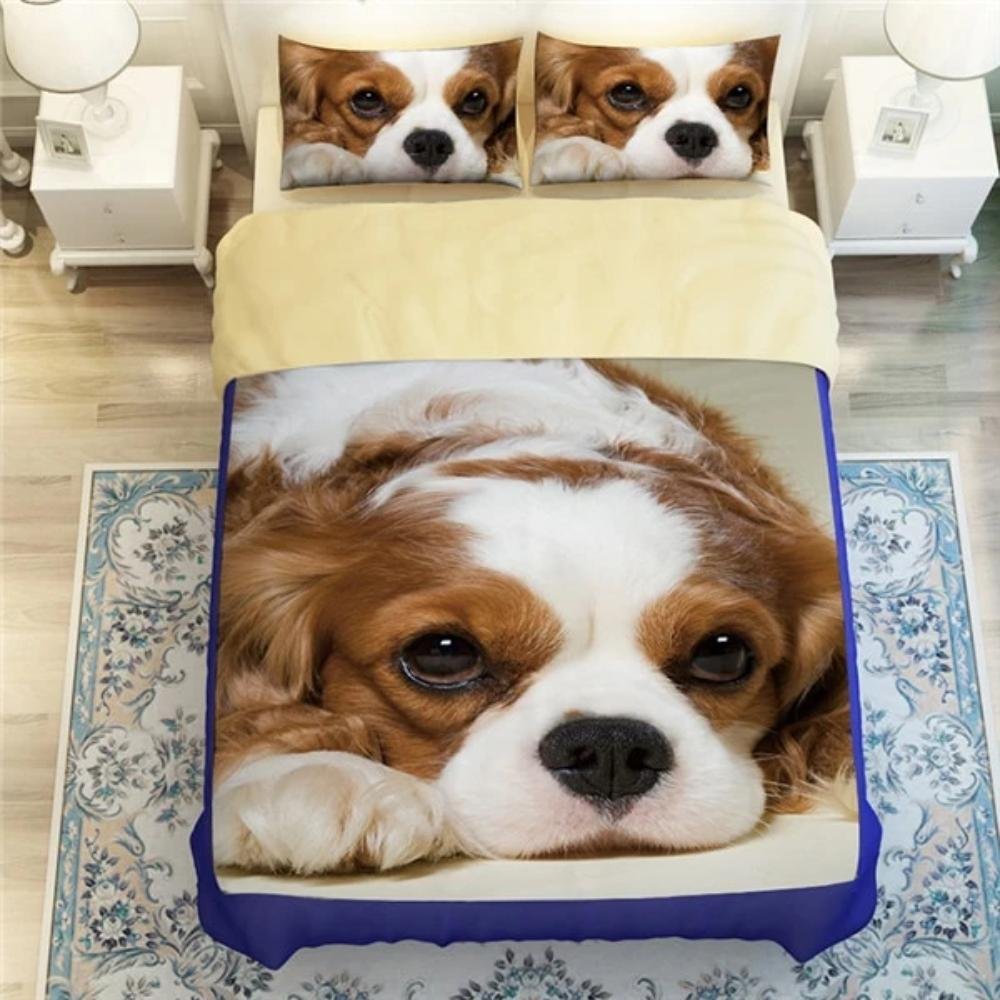 3D Oil Painting Siberian Polyester Duvet Cover - pattern 9, King image