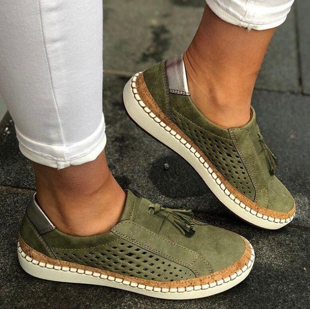 Hand-stitched Breathable Hollow-Out Women's Sneaker image 1
