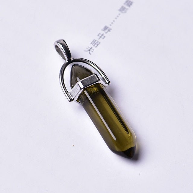 1PC Natural Amethyst Rose Quartz Crystal Point Pendant - citrine image