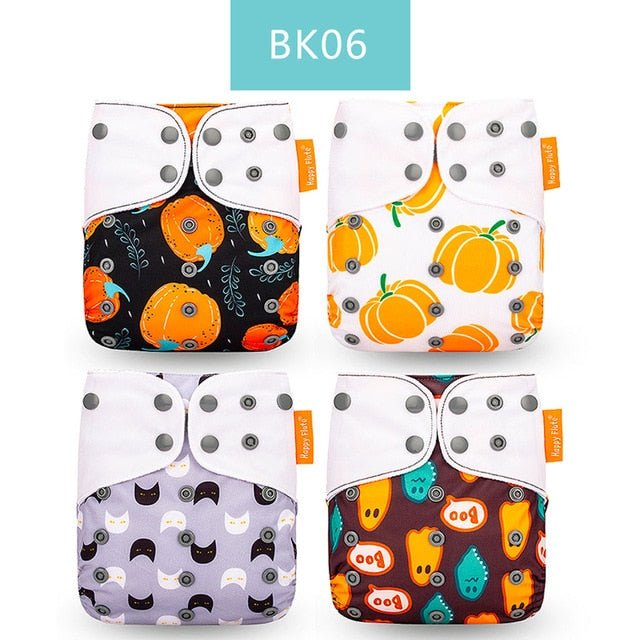 Happyflute Reusable and Washable Eco-Friendly Cloth Nappy Baby Diapers 4pc/set image 9