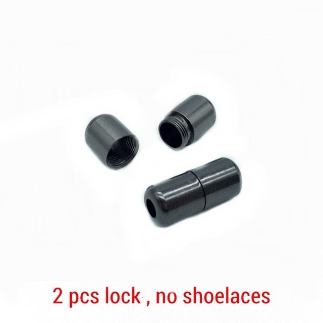 Elastic No Tie Semicircle Metal Lock Shoe Laces For Kids and Adult Sneakers and All Shoes - only 1 pair locks image
