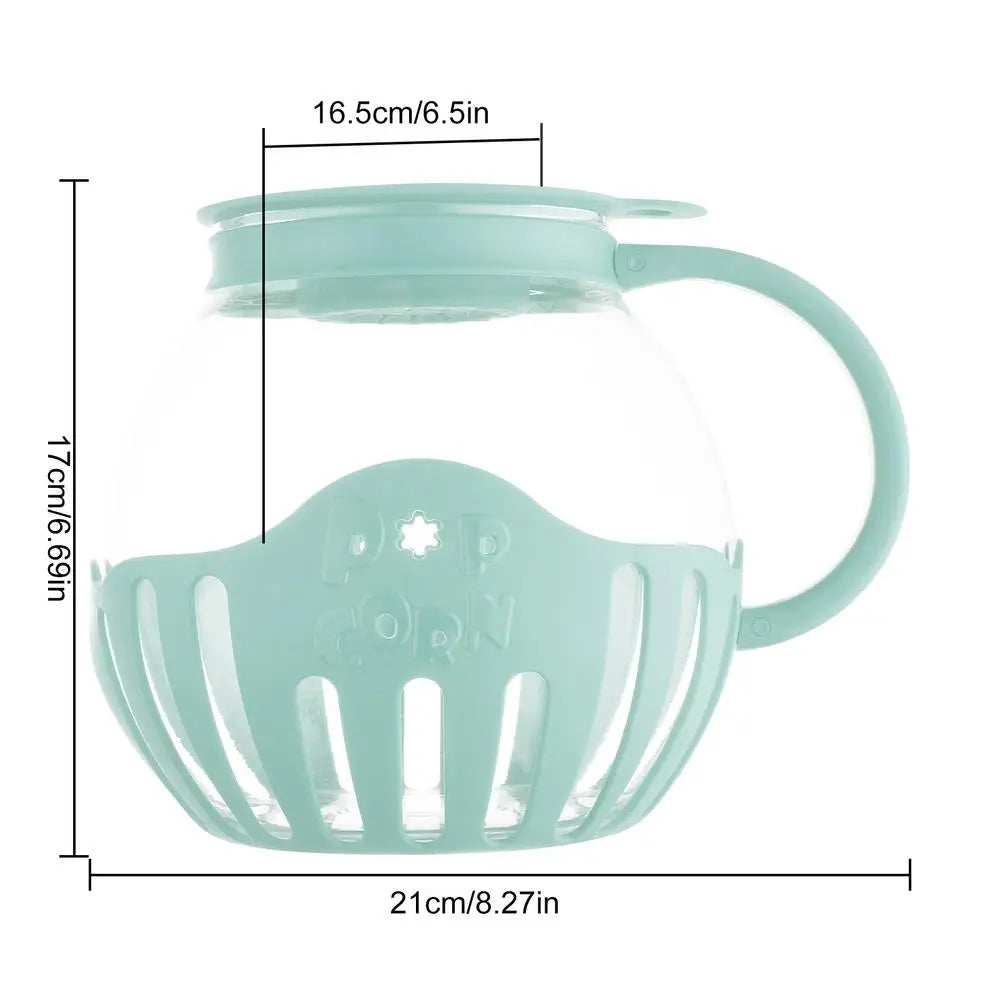 High Boron Glass Popcorn Maker Jar 2.13L | Homemade Microwave Popcorn Air | Popcorn Popper Snack | Popcorn Self-Popping Kettle image 0