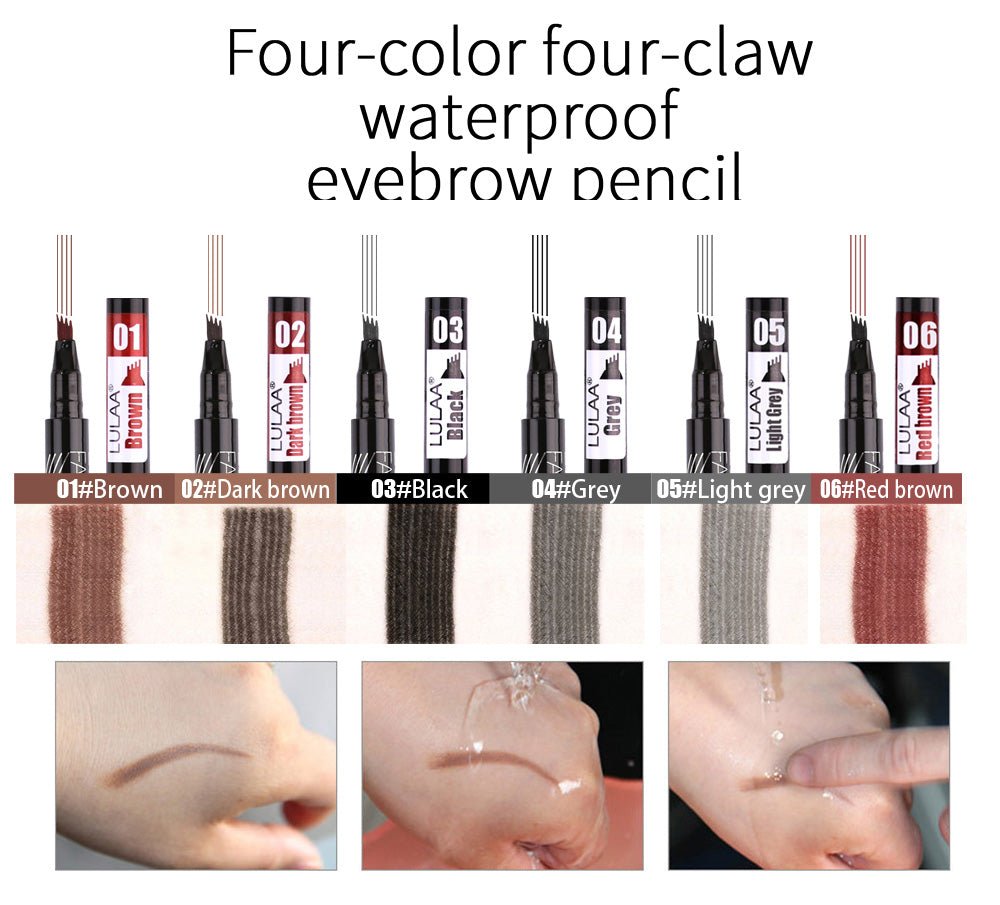 5-Color Four-Pronged Eyebrow Pencil Eyebrow Brush Split Liquid Waterproof Long-Lasting Eyebrows Enhancer Pencil Eyebrow Shadow image 14