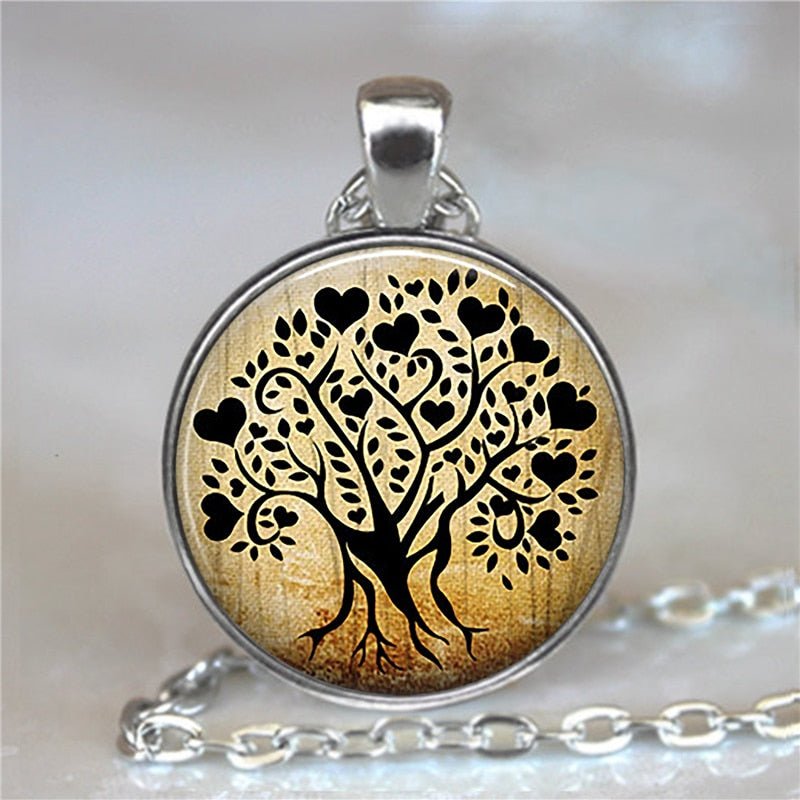 Tree Of Life Glass Cabochon Statement Necklace & Pendant Jewelry image 3