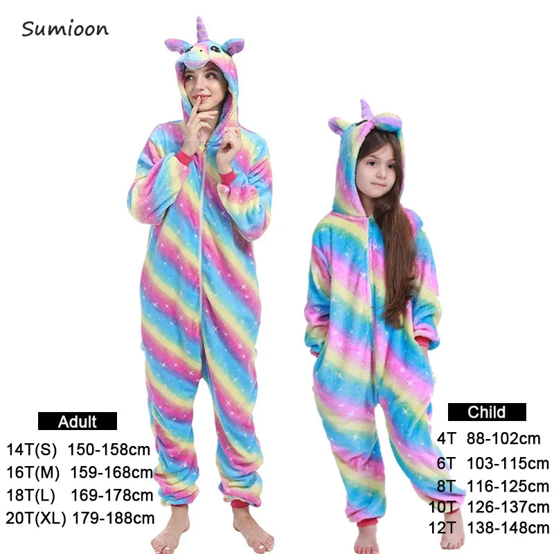 Kigurumi Unicorn Pajamas ‚Äì Kids‚Äô Animal Onesies for Boys & Girls, Warm Winter Homewear image
