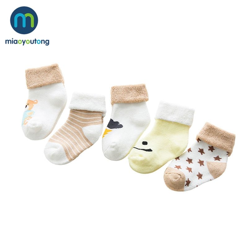 5 pair High Quality Thickened Cartoon Comfort Cotton Newborn Socks image 8
