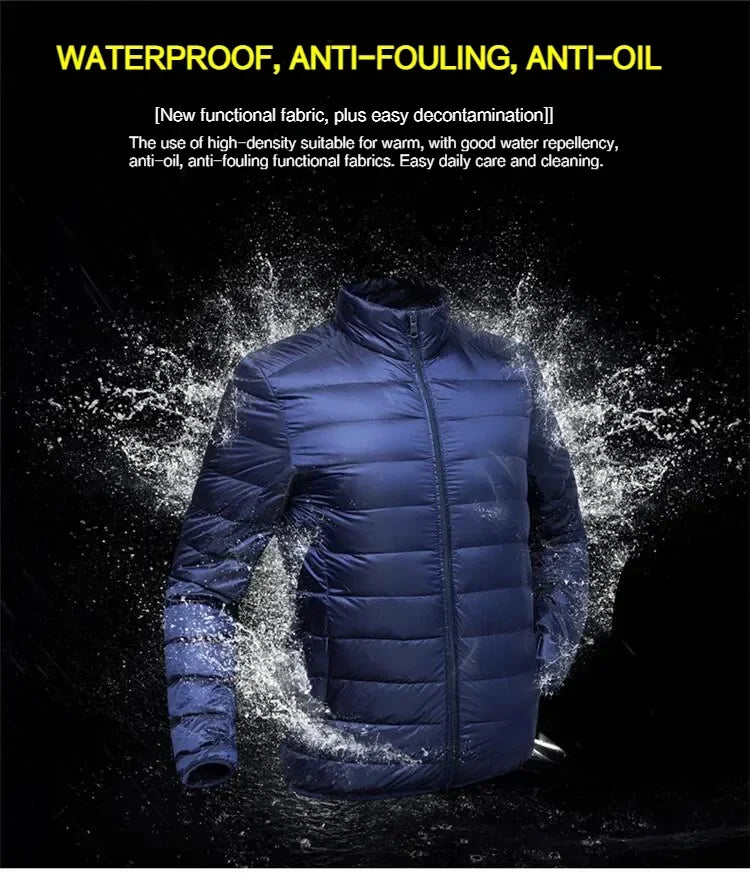 Ultra-Light Waterproof White Duck Down Jacket for Men | Casual & Portable Outdoor Winter Coat image 7