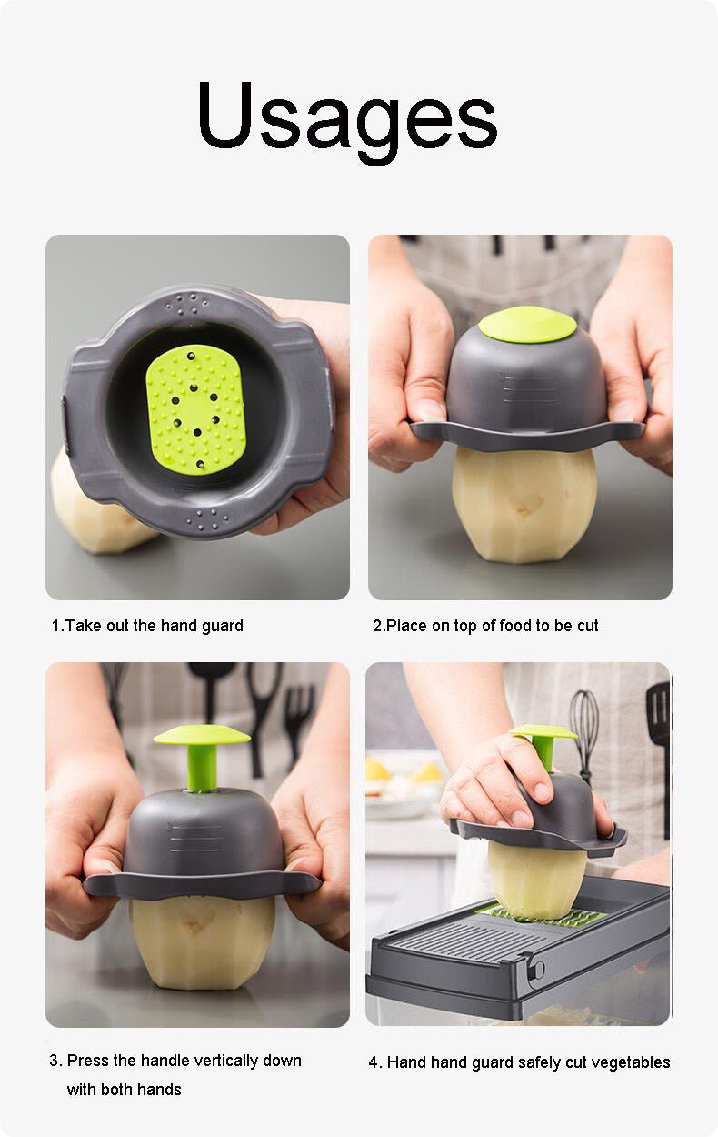 Mandoline Multifunctional Vegetable Fruit Slicer and Grater Kitchen Tool with Drain Basket image 3