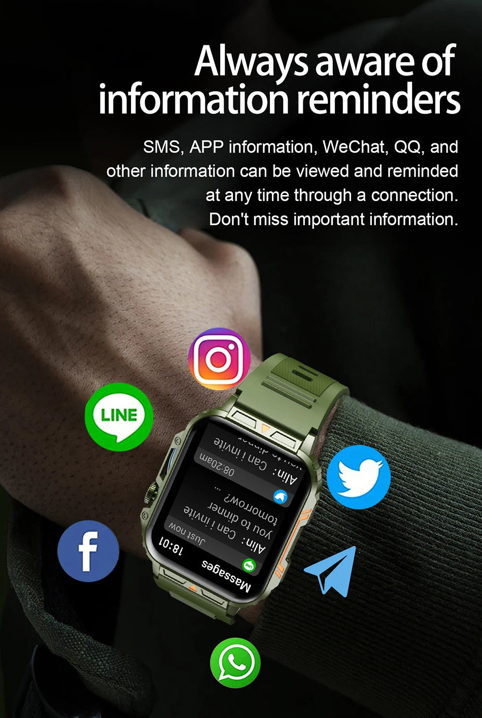 LIGE 1.95” Smartwatch | IP68 Waterproof Health & Fitness Monitor for Men and Women image 16