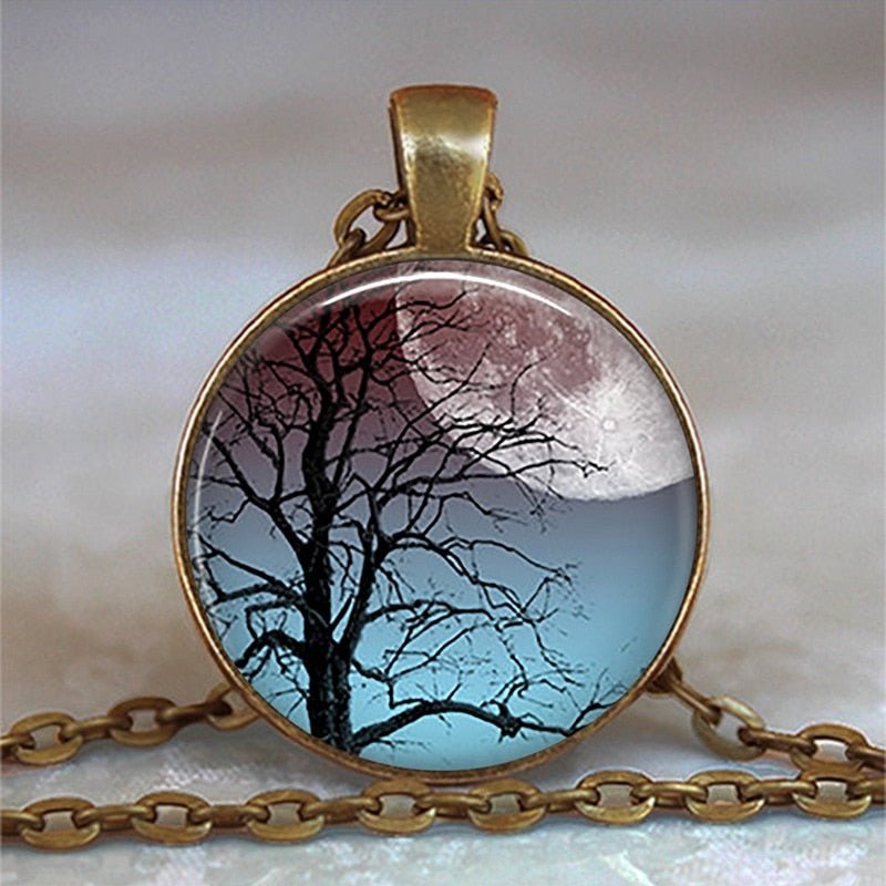 Tree Of Life Glass Cabochon Statement Necklace & Pendant Jewelry image 17