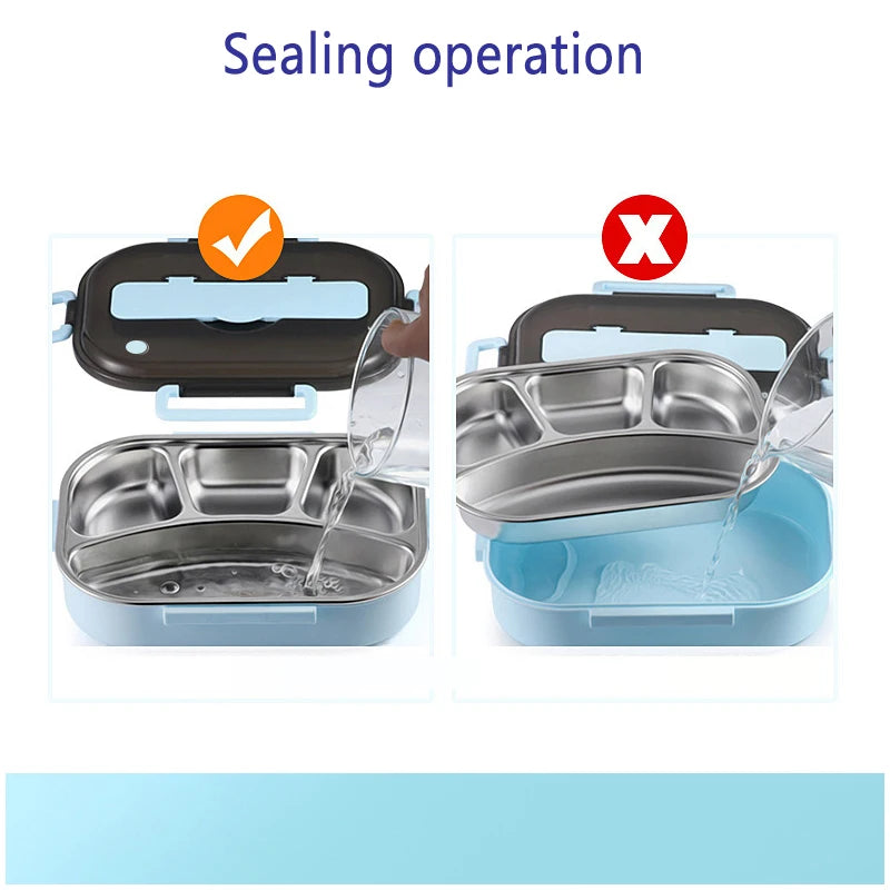 304 Stainless Steel Insulated Lunch Box with 4 Compartments and Soup Bowl image 13