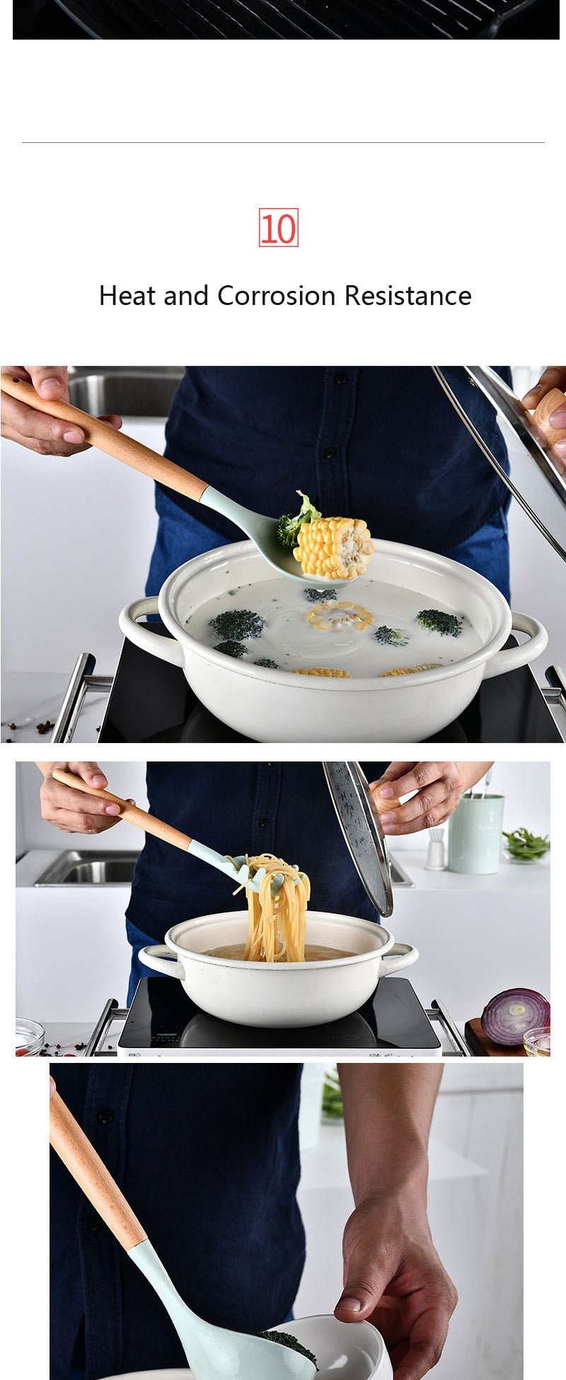 Heat Resistant Non-Stick Silicone Kitchenware Cooking Utensils Set With Storage Box Tools image 42