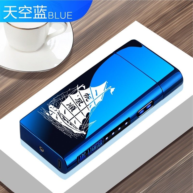 New Double Plasma Windproof Electric Arc Cigarette Lighter - A8-Ferry image
