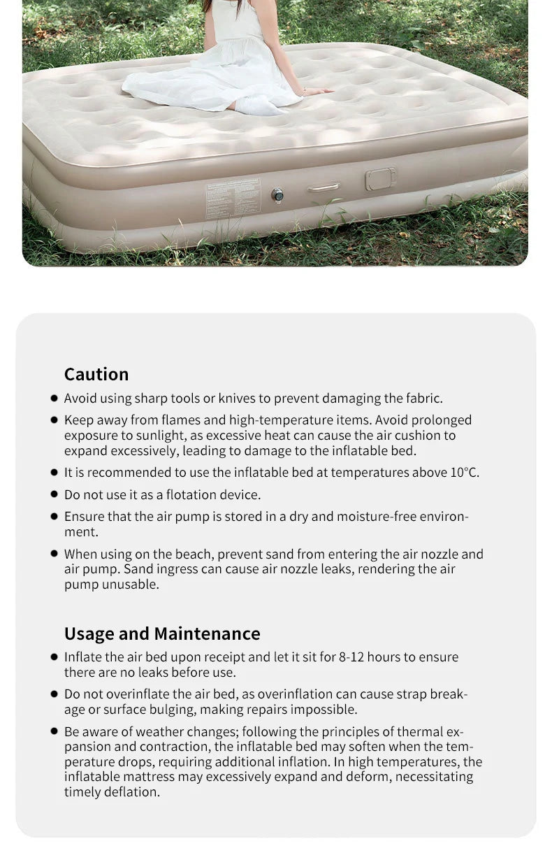 Luxury Inflatable Glamping Mattress – Thickened 2-Person PVC Camping Bed with Built-In Pump image 19