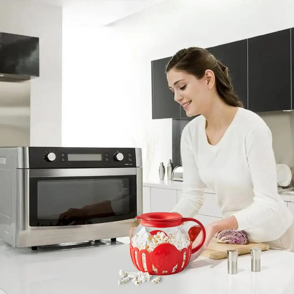 High Boron Glass Popcorn Maker Jar 2.13L | Homemade Microwave Popcorn Air | Popcorn Popper Snack | Popcorn Self-Popping Kettle image 11