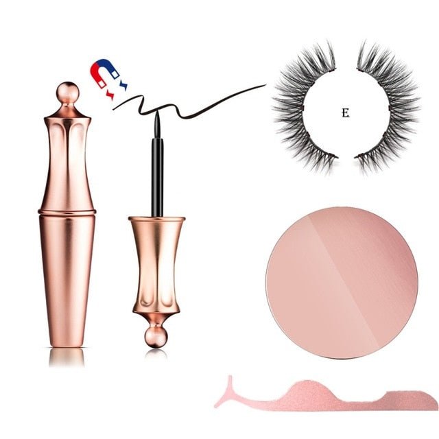 Waterproof Magnetic False Eyelashes, Eyeliner & Tweezer Set image