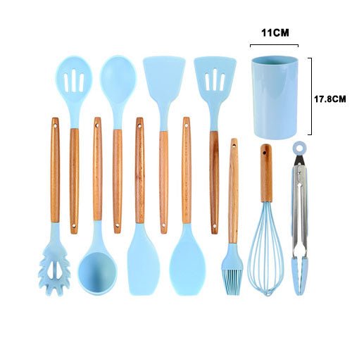 Heat Resistant Non-Stick Silicone Kitchenware Cooking Utensils Set With Storage Box Tools image 30