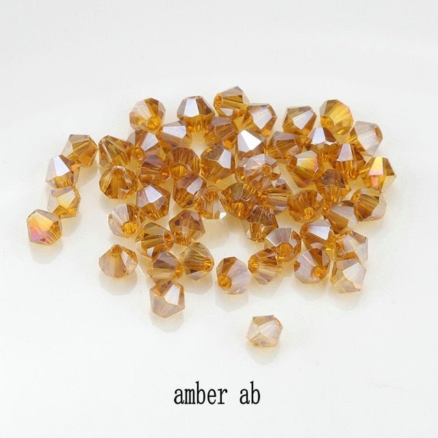 4mm Shiny Crystal Bead Set | Bicone Beads Glass Beads Loose Spacer Beads for bracelet DIY Jewelry image