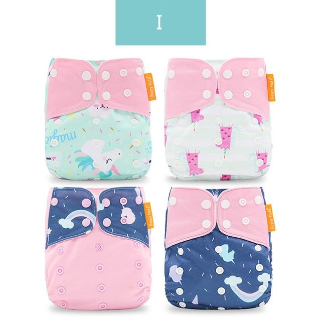Happyflute Reusable and Washable Eco-Friendly Cloth Nappy Baby Diapers 4pc/set image 35