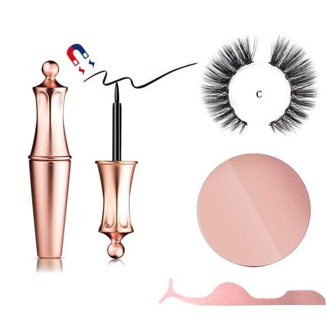 Waterproof Magnetic False Eyelashes, Eyeliner & Tweezer Set image